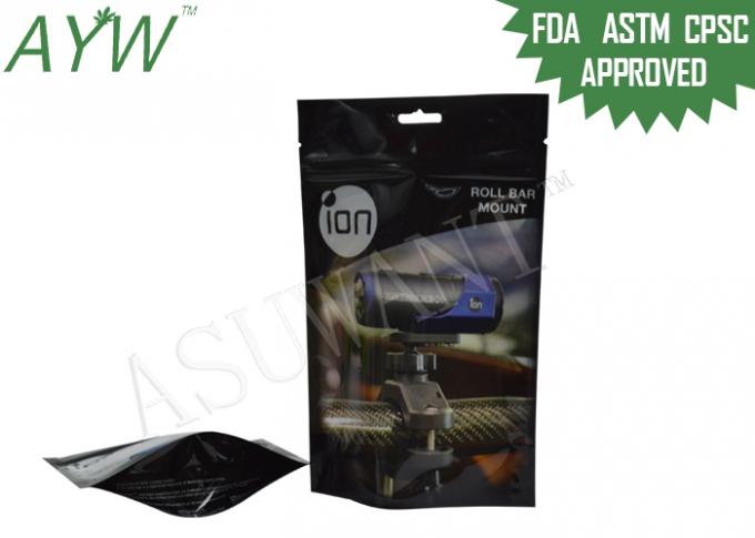 Bottom Gusset Stand Up Ziplock Bags , Aluminum Foil Pouch For Large Bycicle Torch Holder