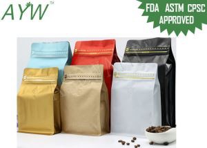 Chicchi di caffè borse da fondo piatte riutilizzabili da 16 once di colori personalizzati con valvola degassante