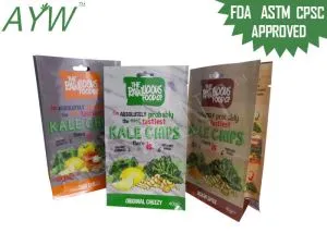 Alzati su borse da fondo piatte sigillante rossa / arancione per verdure di frutta secca