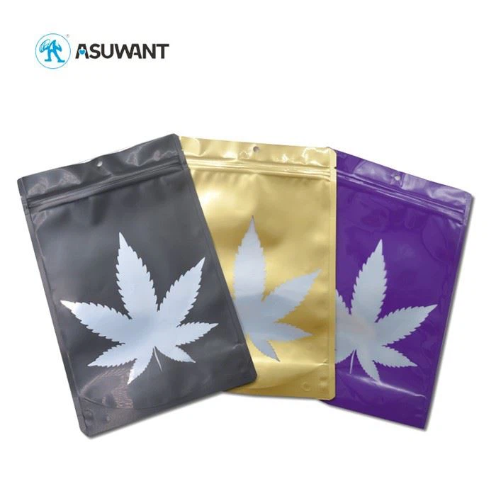 Plastic Cookies Packaging Empty Tobacco Pouch Resealable K Mylar Bags