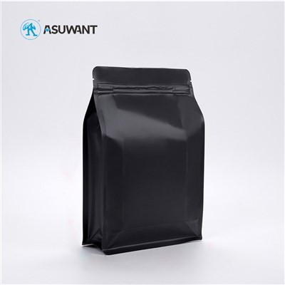 Sacchetti di cibo stampato personalizzato in fondo piatto dimensioni s / m con chiusura zip riutilizzabile