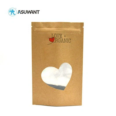 Sacchetto di carta kraft stampato con finestra ovale