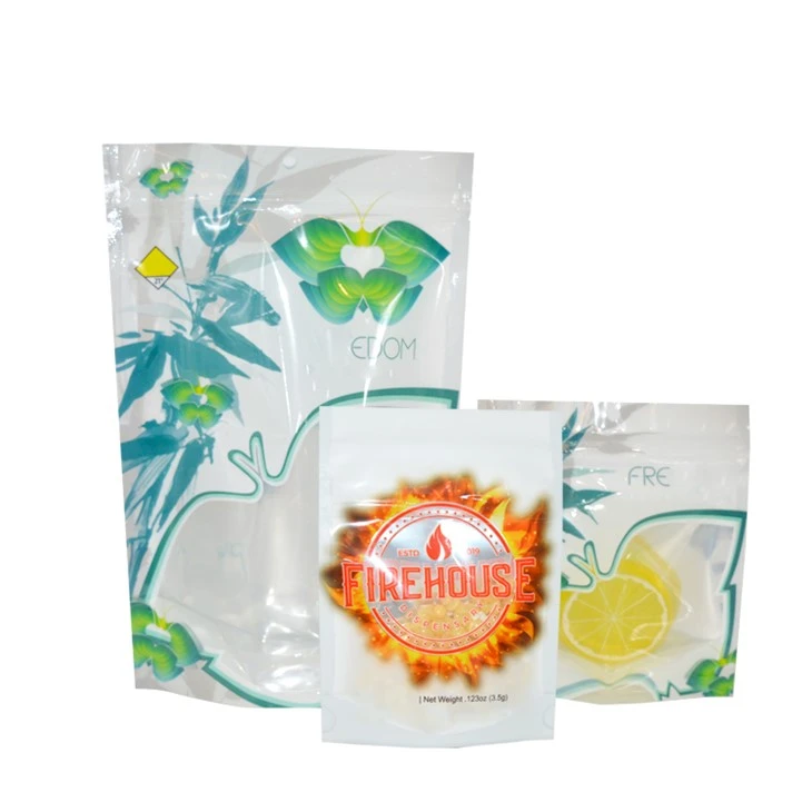 Custom Printed Plastic Zip Lock Flower Seed Weed Soft Food Packaging Bag With Clear Window