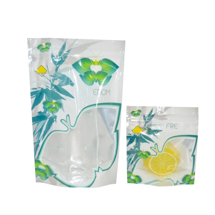 Seme di chiusura con chiusura a zip in plastica personalizzata con alimenti per alimenti morbidi con finestra trasparente