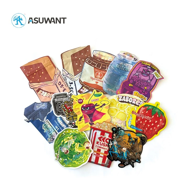 Stampa digitale forma personalizzata con odore riseggibile GAMGIE 3,5G Candy Die -Cut Mylar Borse
