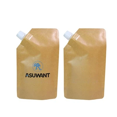 Biodegradable Kraft Paper Liquid Liquid Liquid Case Drink Custa Bambino con beccuccio