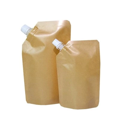Case di bevande biodegradabili da beccuccio personalizzato Kraft Carta Ziplaio in alluminio foglio di plastica liquido cibo riutilizzabile bianco stand up tampone